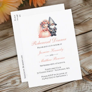 Niedlich Garden Gnome Summer Just Married Wedding Ankündigungspostkarte