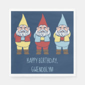 Niedlich Garden Gnomes Custom Message Party Serviette (Vorderseite)