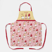 Niedlich Garden Gnomes Red Gold Pink Winter Schürze (Vorderseite)
