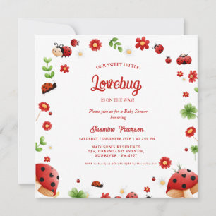 Niedlich Garden kleine Ladybug Babydusche Einladun Einladung