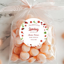 Niedlich Garden kleine Ladybug Babydusche Einladun Runder Aufkleber