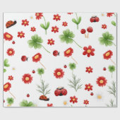 Niedlich Garden kleine Ladybug Babydusche Geschenkpapier (Flach)