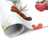Niedlich Garden kleine Ladybug Babydusche Geschenkpapier (Rolleneckpunkt)