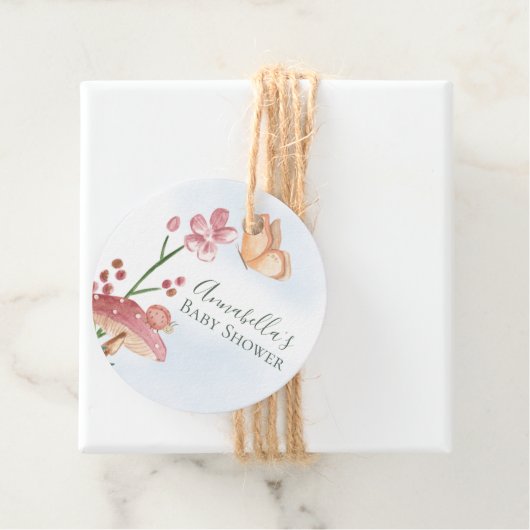 Niedlich Garden Ladybug auf einem Pilz Geschenkanhänger (Beispiel)