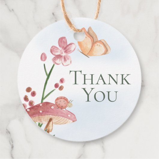 Niedlich Garden Ladybug auf einem Pilz Geschenkanhänger (Rückseite)