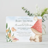 Niedlich-Garden-Pilze und Ladybug Einladung (Stehend Vorderseite)