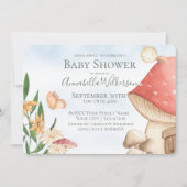 Niedlich-Garden-Pilze und Ladybug Einladung (Vorderseite)