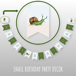 Niedlich Garden Snail Kinder Happy Birthday Wimpelkette