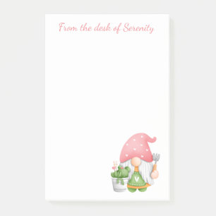 Niedlich Gärtner Grüner Pink Aquarellgarten Gnome Post-it Klebezettel