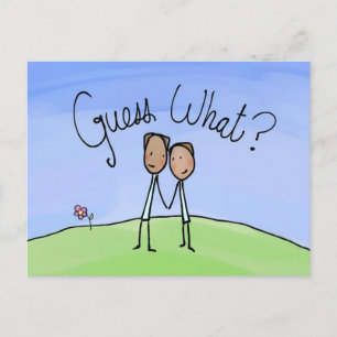 Niedlich Gay Couple raten was Postkarte