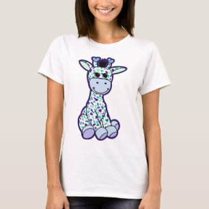 Niedlich Gay Men Pride Flag Giraffe Blau Grün T-Shirt