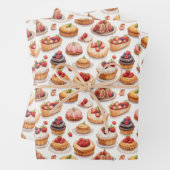 Niedlich gebackene Süßigkeiten Beeren mit gefliest Geschenkpapier Set (Beispiel)