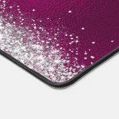 Niedlich gebürstete Hot-Pink-Foil-Imitate Silberne Schreibtischunterlage (Ecke)