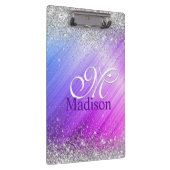 Niedlich gebürstete lila Imitate, silber Glitzer,  Klemmbrett (Rechts)