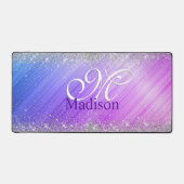 Niedlich gebürstete lila Imitate, silber Glitzer,  Schreibtischunterlage (Vorderseite)