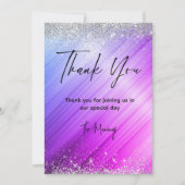 Niedlich gebürstete lila Imitate silber Glitzer vi Karte (Vorderseite)