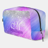 Niedlich gebürstete lila Imitate, silber Glitzer,  Waschbeutel (Rechte Ecke)