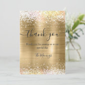 Niedlich gebürstetes Gold Imitate Silber Glitzer V Karte (Stehend Vorderseite)