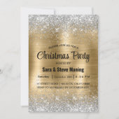 Niedlich gebürstetes Gold Imitate Silber Glitzer W Einladung (Vorderseite)