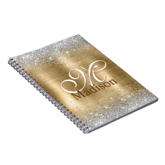 Niedlich gebürstetes Imitat aus Glitzer, silber Notizblock (Rechte Seite)