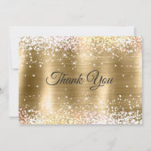 Niedlich gebürstetes Imitat, silber Glitzer Dankeskarte (Vorderseite)