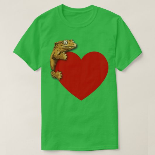 Niedlich Gecko Liebe T-Shirt (Design vorne)