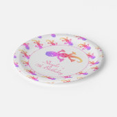 Niedlich Gecko Lizard Pink Rainbow Girls Geburtsta Pappteller (Schrägansicht)