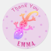 Niedlich Gecko Lizard Vielen Dank Runder Aufkleber (Vorderseite)