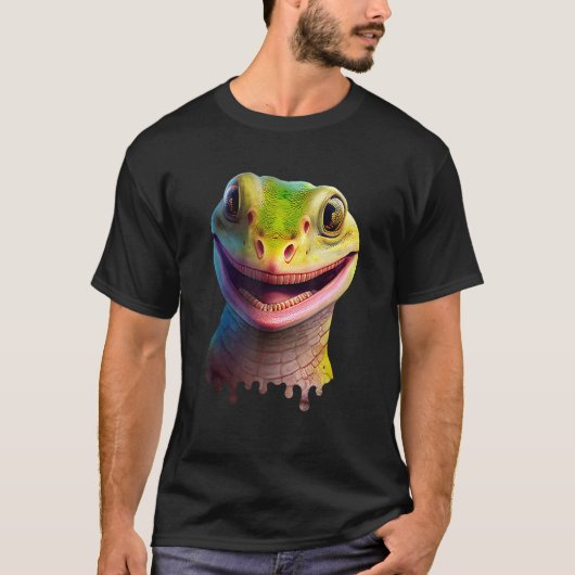 Niedlich Gecko Wildlife Lizard T-Shirt (Vorderseite)