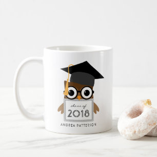 Niedlich Geeky Graduate Owl Personalisierter Absch Kaffeetasse