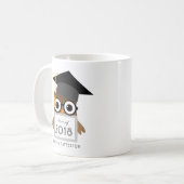 Niedlich Geeky Graduate Owl Personalisierter Absch Kaffeetasse (Vorderseite Links)