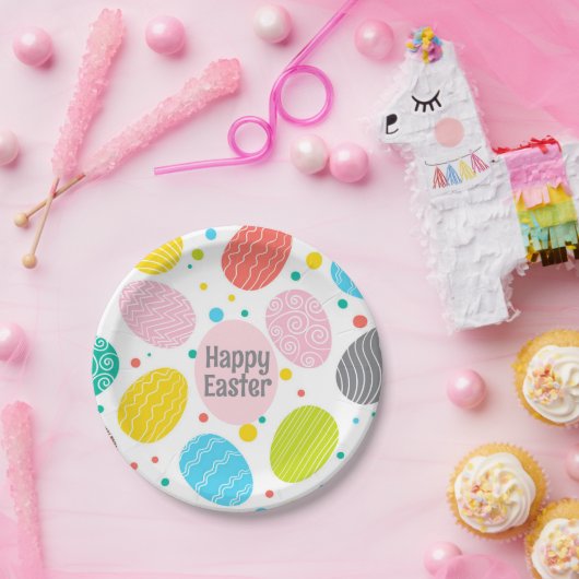 Niedlich gefärbte Eizellen Pappteller (Party)