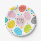 Niedlich gefärbte Eizellen Pappteller (Vorderseite)