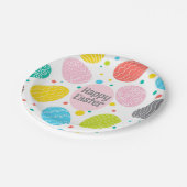 Niedlich gefärbte Eizellen Pappteller (Schrägansicht)