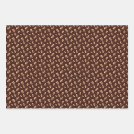 Niedlich geflieste Kaffeebohnen Geschenkpapier Set (Vorderseite 3)