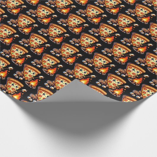 Niedlich geflieste Pizzeria oder Camping Party Geschenkpapier (Ecke)