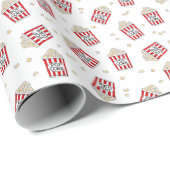 niedlich geflieste Popcorn-Filmliebhaber Geschenkpapier (Rolleneckpunkt)
