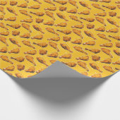 Niedlich gefliestes Hühnermuster Geschenkpapier (Ecke)