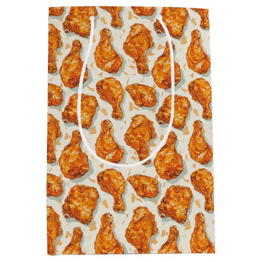 Niedlich gefliestes Hühnermuster Mittlere Geschenktüte (Vorderseite)