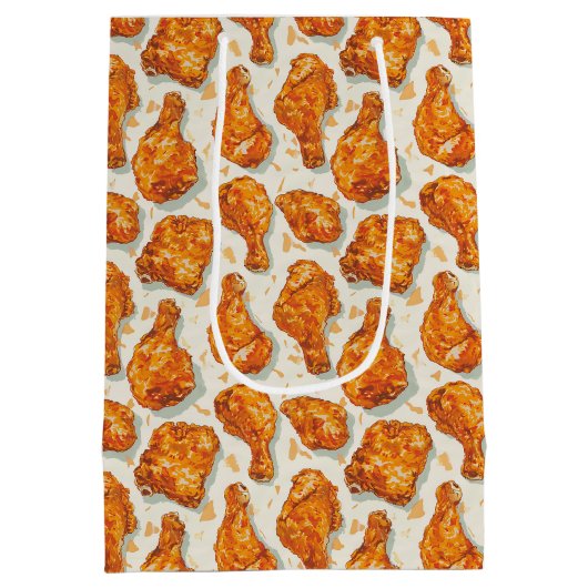 Niedlich gefliestes Hühnermuster Mittlere Geschenktüte (Rückseite)