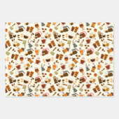 Niedlich gefliestes Kaffeemuster Party Geschenkpapier Set (Vorderseite 3)