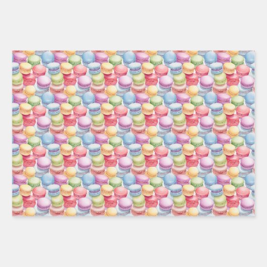 Niedlich gefliestes Makaronmuster Geschenkpapier Set (Vorderseite)