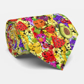 Niedlich gefliestes Mischfruchtmuster Krawatte (Gerollt)