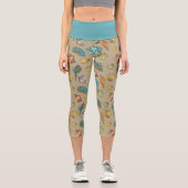 niedlich gefliestes Muschelmuster Capri Leggings (Vorderseite)