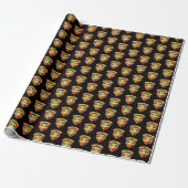 Niedlich gefliestes Pizza-Party Geschenkpapier (Ungerollt)