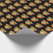 Niedlich gefliestes Pizza-Party Geschenkpapier (Ecke)