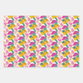 Niedlich gefliestes rosa Flamingo-Party Geschenkpapier Set (Vorderseite 3)
