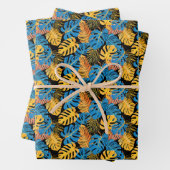 Niedlich gefliestes Tropenblattmuster Party Geschenkpapier Set (Beispiel)