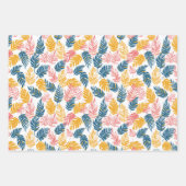 Niedlich gefliestes Tropenblattmuster Party Geschenkpapier Set (Vorderseite 2)