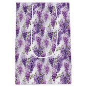 Niedlich gefliestes Wisteria-Muster Mittlere Geschenktüte (Rückseite)